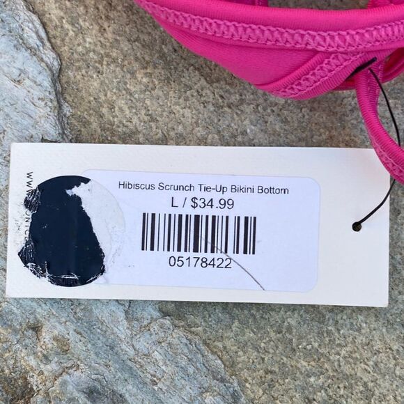 NWT Montce Pink Tie Up Bikini Bottom Swim. Size Large - Picture 7 of 7